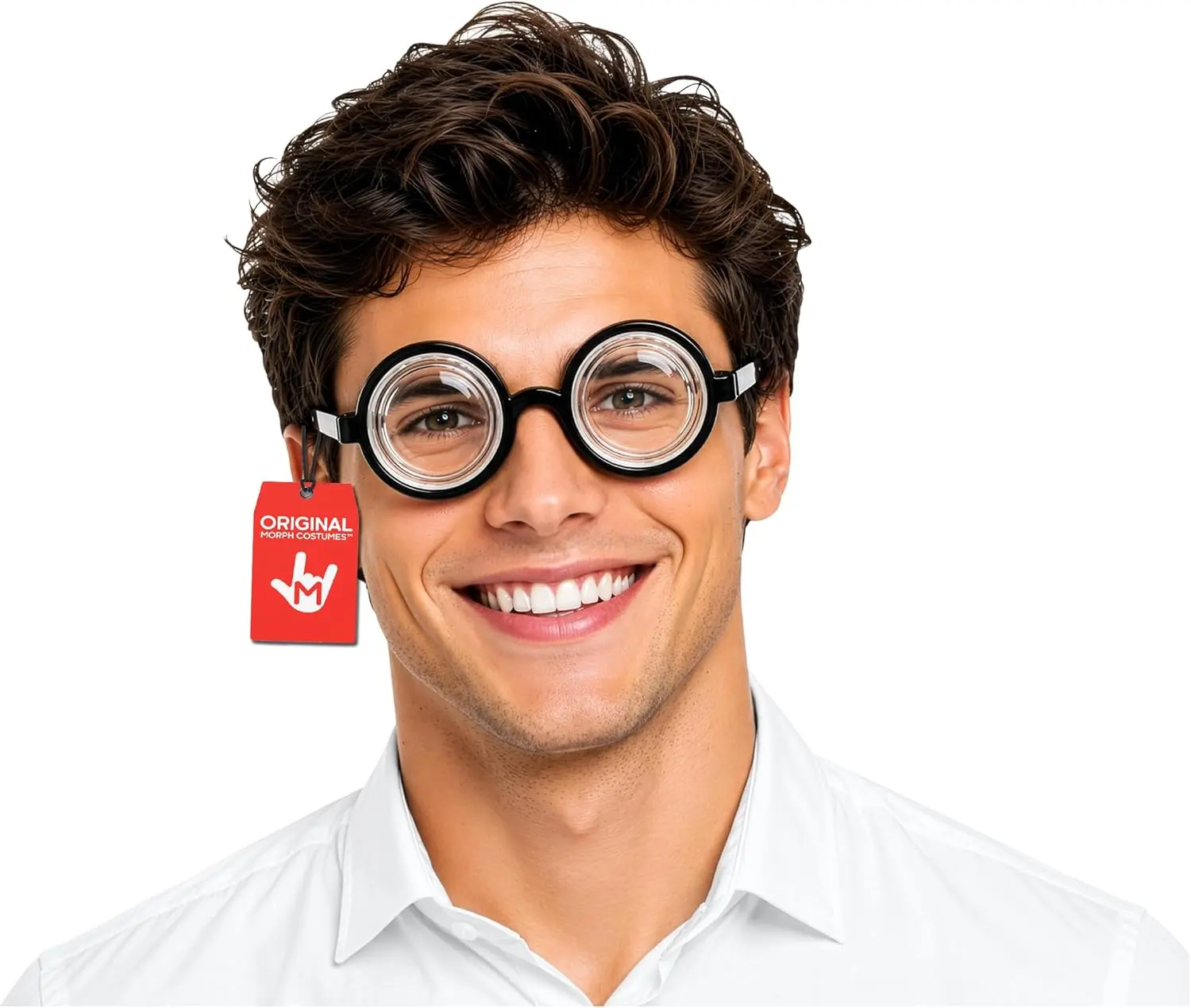 Adult Round Bubble Thick Lensed Nerd Eye Glasses Geek Specs Fake Plastic Costume PropGift.