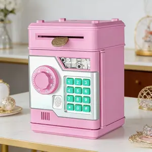 Electronic Lock Box for Kids Teens - Fingerprint & Password Safe with ABS Vault, Secure Money Bank for Cash Savings, Gift for Birthday Christmas Stocking Stuffers (6+ Years, No Batteries Included)