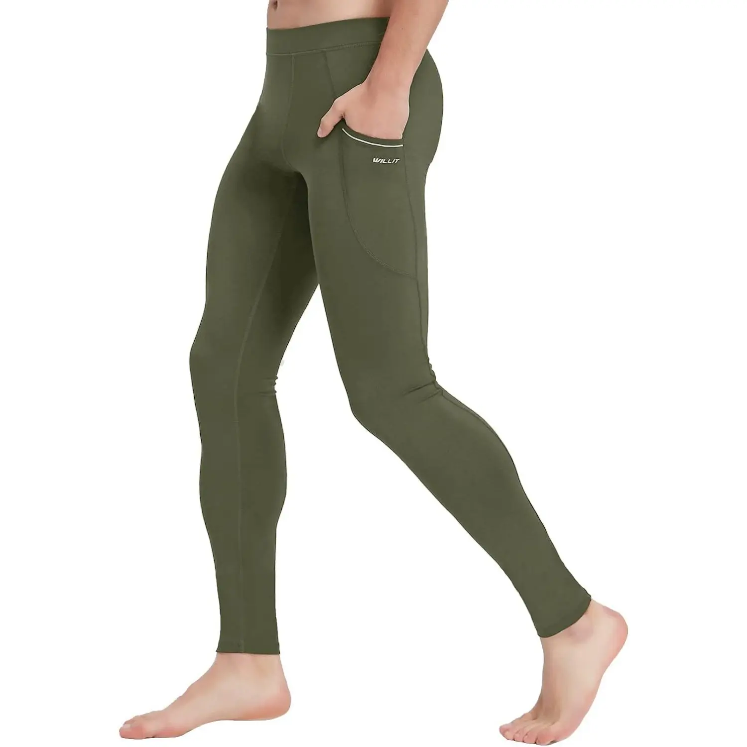 Willit Men's Active Yoga Leggings Pants Running Dance Tights with Pockets Cycling Workout Pants Quick Dry synthetic outdoor