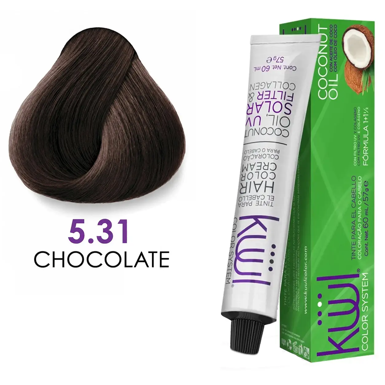 Kuul Color System [ 5.31 ] Chocolate | Tinte Para El Cabello | Permanent Hair Dye | 3.04 fl oz / 90 ml