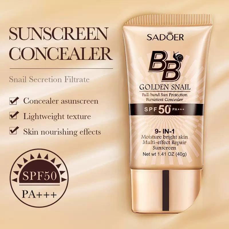 Waterproof snail BB cream, moisturizing matte finish, refreshing non-greasy daily makeup, beginner friendly face foundation cream, holiday beauty gift