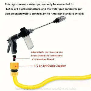 New High-Pressure Car Wash Water Gun,Multi-Functional Garden Foam Nozzle Lawn Watering Sprayer,Multipurpose  Tool for Car&Courtyards and Pet Cleaning（FS）