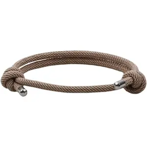 Nautical Woven Friendship Rope Boho Bracelet  Braided Wrap String Stainless Steel Charm Adjustable
