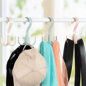 5pcs Can Rotate 4 Claw Multi-use Hanger Hook, 360 Degree Rotation Hanger, Bathroom Towel Bath Ball Rack, Used for Bag Hanging Bag Tie Scarf Scarf Hat Dry Hanger