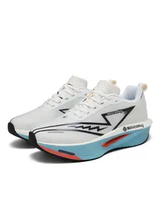 Unisex Lightweight Professional Training Running Shoes Carbon Plate Support Foam Cushioning Non-slip Outsole Gradient Color For Student Physical Test Cushioned Running Shoes