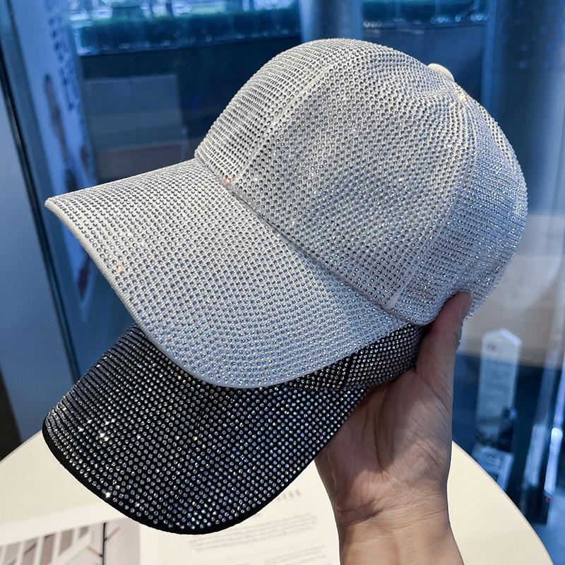 Full Rhinestone Baseball Cap - Glimmering Crystal Bedazzled Bling Bling Hat, Fashionable Unisex Dome, All-Season Shimmering Sunshade Accessory for Men and Women, All-Day Sparkle Statement Piece