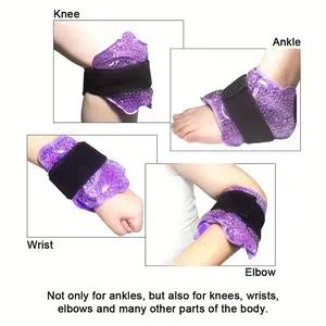 Relax ice bag Ankle gel bead bag, soft plush fine craft cold and hot compression gel bag, reusable, knee support, leg brace, relax ice bag