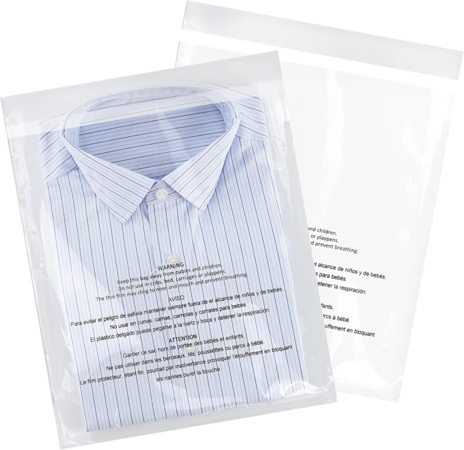 - 12" x 18"(1000 Counts) - Poly Bags with Suffocation  Self Seal 1.6 Mil for Clothing, Shirts, Packaging - Permanent Adhesive