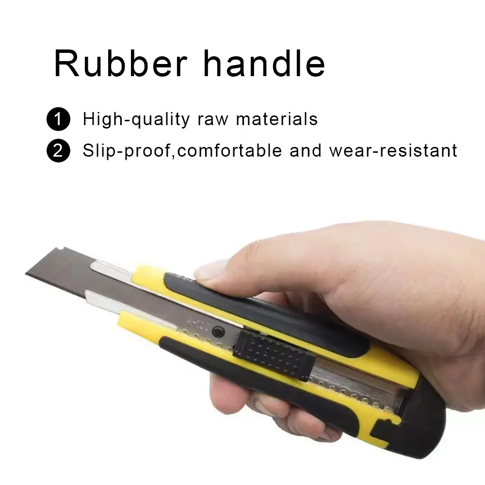 2Pcs Large Stainless Steel Utility Knives - Non-Slip Thick-Handled Wallpaper Box Cutters, Multifunctional Unboxing Cutting Tool, Household Daily Essential, Random 2-Color Shipment