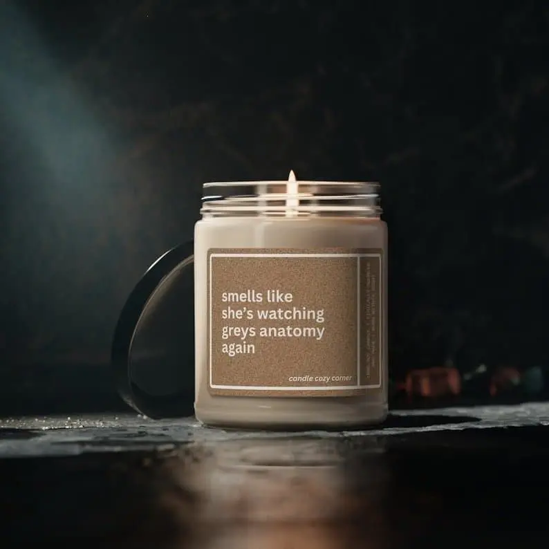 Smells Like She's Watching Grey's Anatomy Again Candle, Grey's Anatomy Merch, Gift for Her, Derek Shepherd, McScreamy, McSteamy