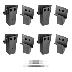 fathersdaygift VEVOR Deer Blind Brackets, Outdoor 3.6x3.6 Platform Bracket, Fit 3.5x3.5 In/ 88.9x88.9 mm Lumber, 2204lbs/1000kg Capacity Steel Elevator Brackets for Deer Stand, Hunting Blinds, Shooting Shack, 8 Pcs