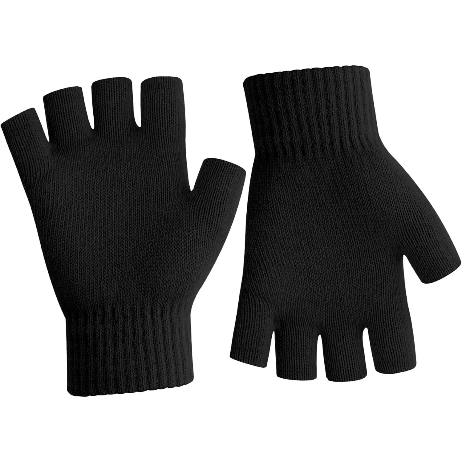 NZKNP Fingerless Knitted Gloves for Women & Men, Warm Half-Finger Mittens for Typing, Hiking & Light Outdoor Sports Protective Gear