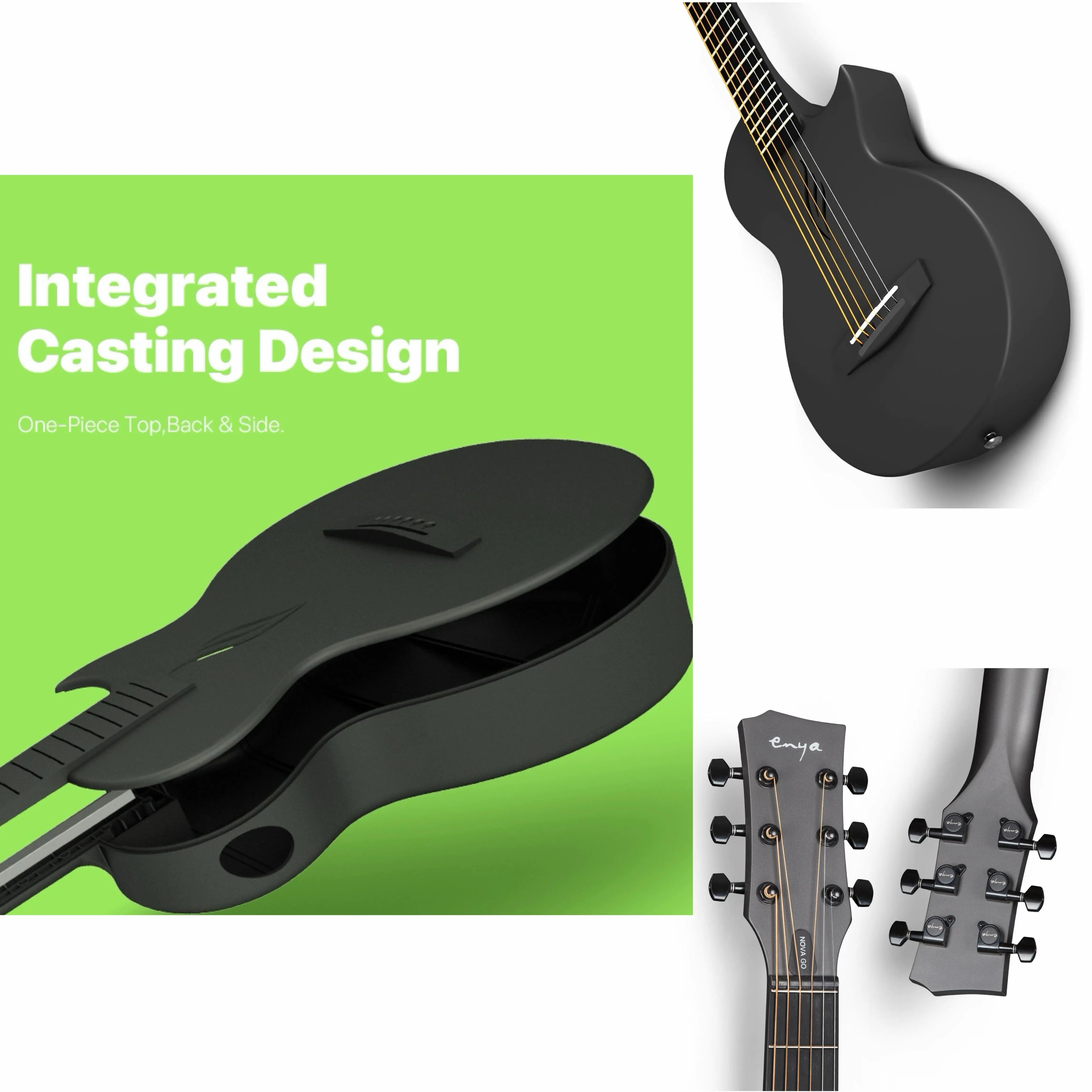 Enya Nova Go Mini】 Carbon Fiber Acoustic Guitar - 1/4 Size (32 Enya Nova Go Mini】 Carbon Fiber Acoustic Guitar - 1/4 Size (32