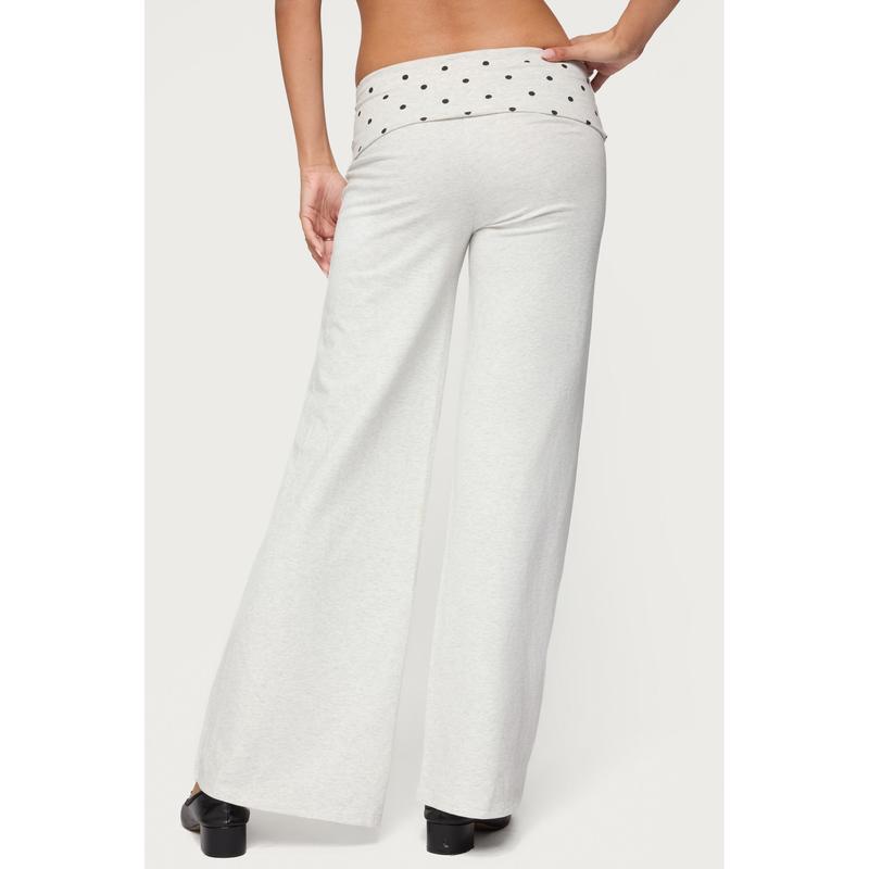 Reeva Polka Dot Foldover Pants