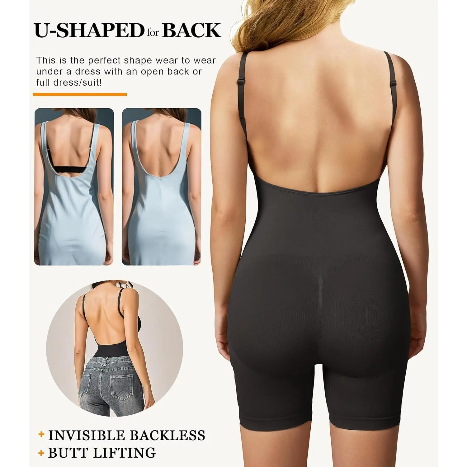 Women's Stretchy Seamless Smooth Fabric Deep V-Neck Halter Backless Thong Bodysuit - Adjustable Low-Cut Bra Shaper with Fit, Basic Shapewear for Party, Prom - TikTok Shop Women's Stretchy Seamless Smooth Fabric Deep V-Neck Halter Backless Thong Bodysuit - Adjustable Low-Cut Bra Shaper with Fit, Basic Shapewear for Party, Prom - TikTok Shop