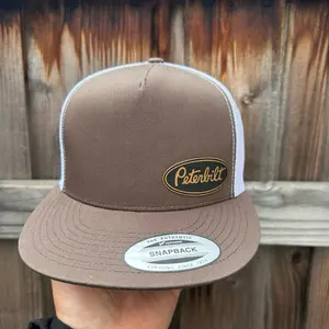 Peterbilt Trucker Hat with Leather Style Patch Authentic Snapback Snapback Cap