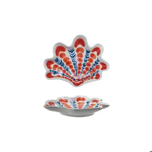 9"x7" Hand-Painted Ceramic Shell Plate