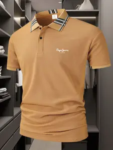 London [Golf Style] Men's Professional Polyester Polo Shirt Sports and Leisure Stylish Comfortable Classic Short Sleeve Men's Wear resistant and Durable Multi color In