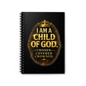 Christian Spiral Notebook Ruled Line Journal Faith Based Notebook I Am A Child Of God Chosen Covered Crowned Daily Writing Journal