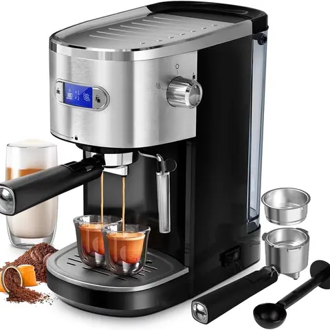 Commercial Espresso Machine 20 Bar, Compact Espresso Maker with Milk Frother Steam Wand, Expresso Coffee Machines with 45 OZ Removable Water Tank for Cappuccino, Latte, Home,summerwins,home essentials