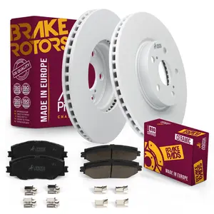 3 PC Front Ceramic Disc Brake Pad Set & Vented Brake Rotor Kit 96292MT