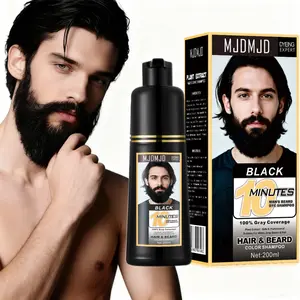 Beard Dye for Men, Beard Color & Hair Dye Shampoo 3-in-1, Beard Dye Black for Gray Coverage, Mens Beard Dye, Mens Hair Color Works in 10 Minutes, Simpler Hair Color for Men, Gentle on Facial Skin