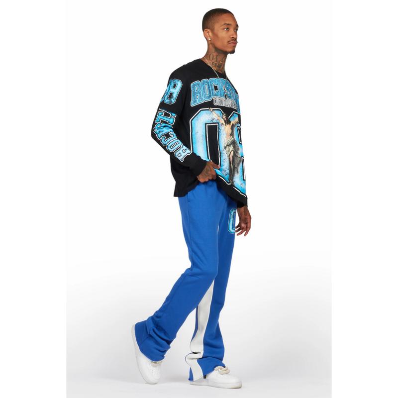 Fields Black/Royal Double Layer T-Shirt/Baggy Pant Set