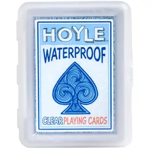 Hoyle Waterproof Playing Cards, Clear Plastic Deck of Cards for Outdoor Card Games, Camping, Beach, Pool & Travel Games (1 Deck)