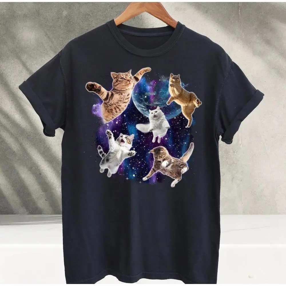 Galaxy Cats Space Tshirt, Vintage 90s Shirt, Retro Cat Meme Shirt, Funny Cat Meme Shirt, Kitten Lovers Tee,
