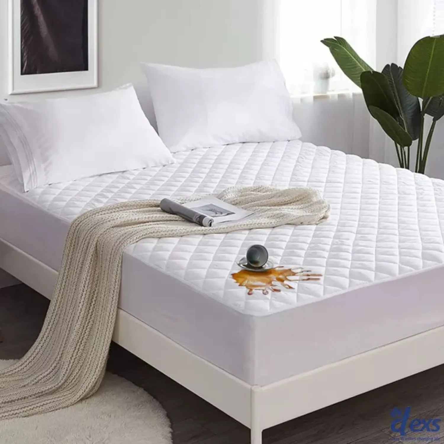 A Adios Premium Extra Deep Quilted Mattress Protector - 100% Waterproof, Soft & Breathable, Microfiber, Standard USA Size, Luxury Bed Cover