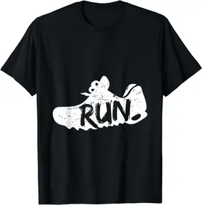 Sports Shoe Run Fun Running Gift For Runner Summer Casual Shortsleeve Cotton T-Shirt