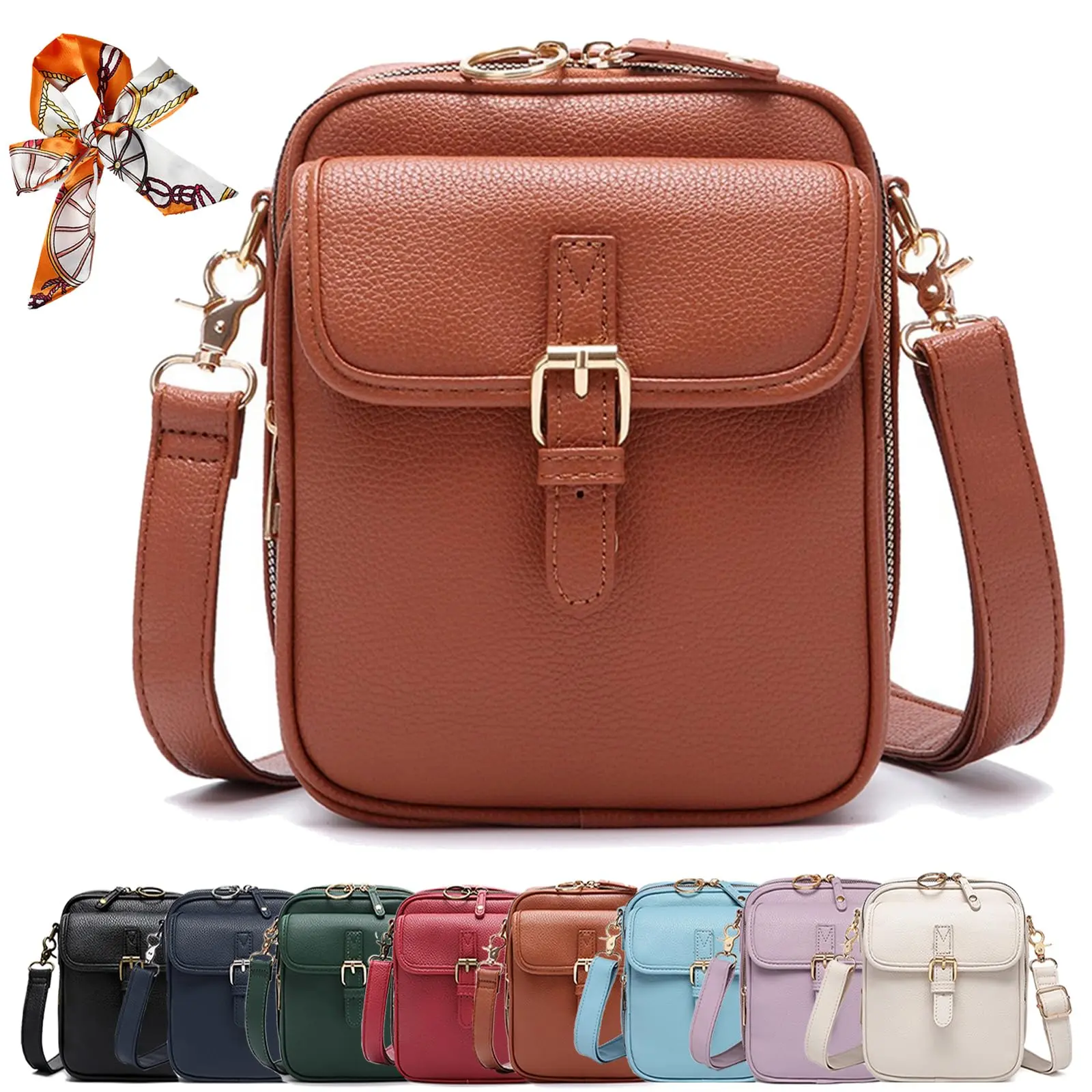 Colla boraten Crossbody Leather Bag, Urvashi Crossbody Leather Bag for women, with Built in Wallet, Vintage Anti-Theft