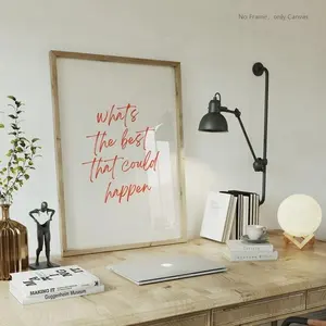 What's The Best That Could Happen Canvas Printing, Positive Quote Wall Art, Wall Decor, Wall Decoration for Home Living Room Bedroom, Poster, Unique Artwork