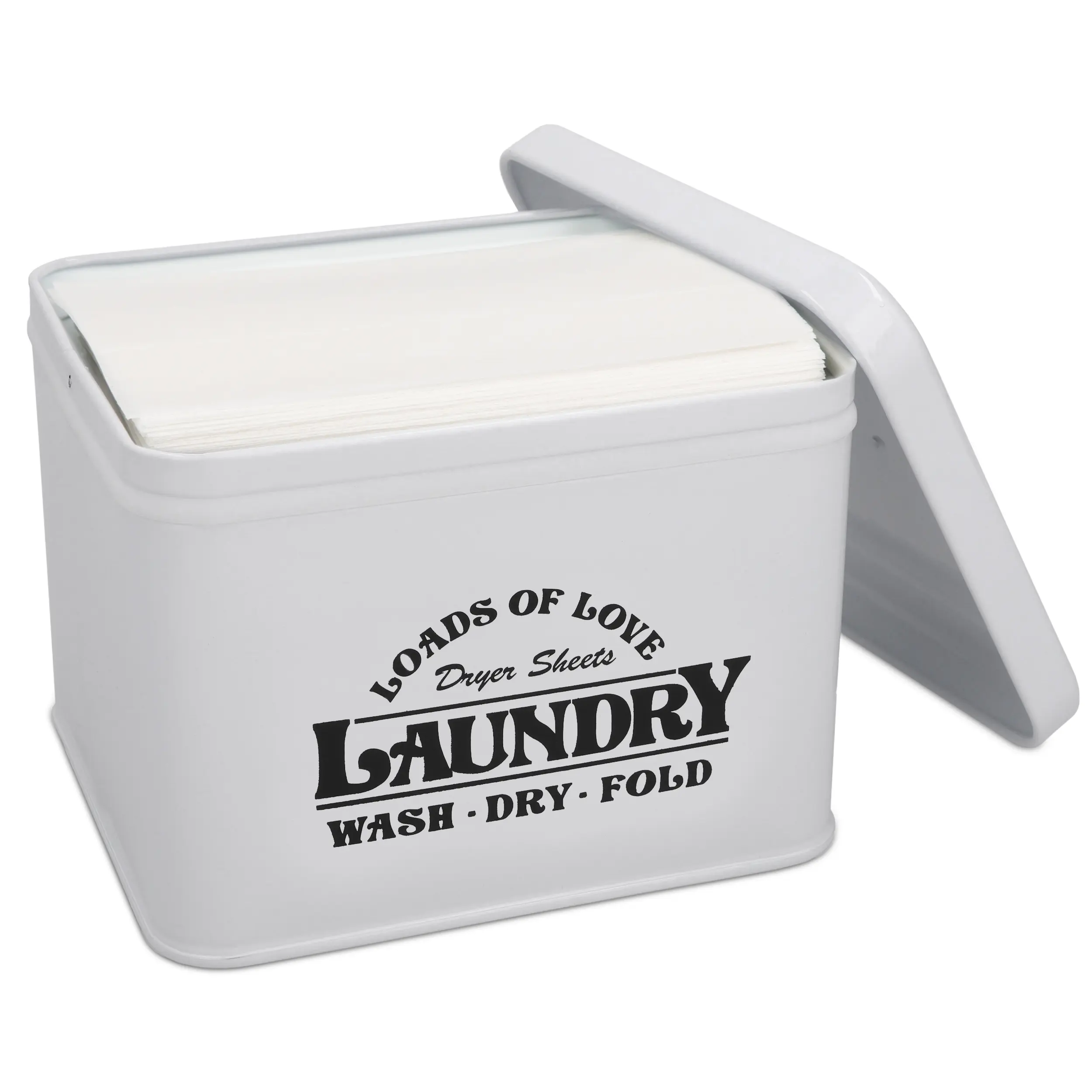 Simplistic Charms Dryer Sheet Holder Farmhouse Laundry Metal Container