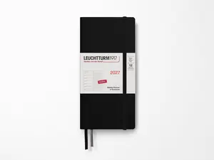 2027 Leuchtturm 1917 Weekly Planner Dotted Wallet - BLACK