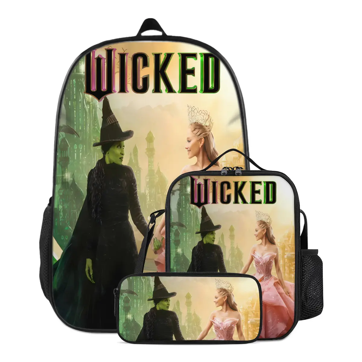 Wicked 17" Backpack Bundle | 3-in-1 Waterproof Set (Insulated Lunch Bag + Pencil Case) | School & Holiday Gift-Ready | Machine-Washable + Padded Straps