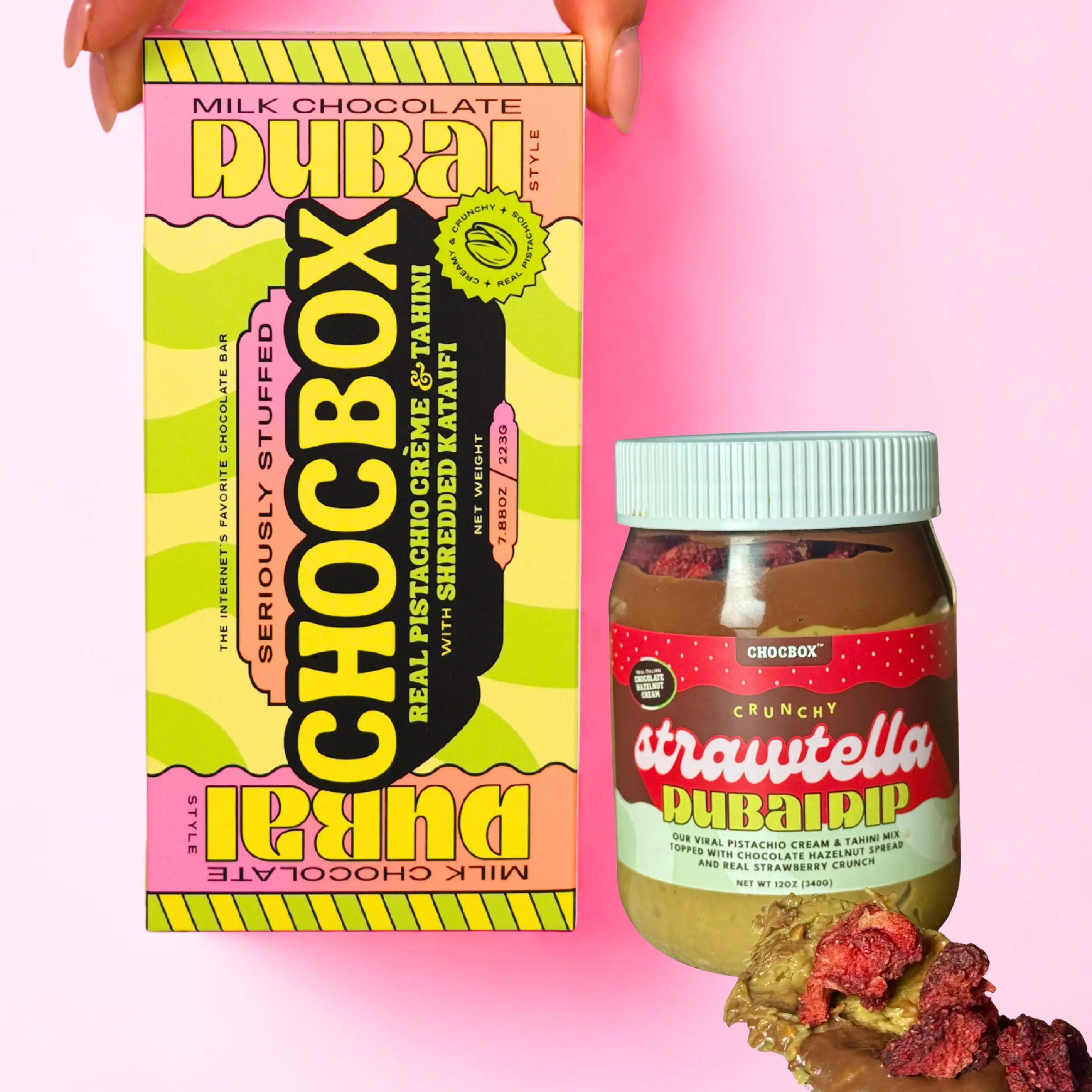 Chocbox Dubai Bar + 12oz Strawtella Dip