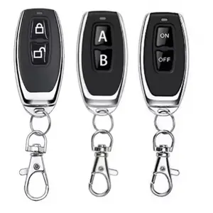 433mhz Remote Control 2-Key Learning Code for Garage Door Opener Car E-Bike, Lithium Button Cell Batteries Included, Abs Enclosure