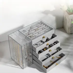 Octagon Plastic Jewelry Storage Box with Clear Lid Multi Compartment Design Perfect for Earrings Necklaces Rings Durable Home Decor Gift Choice