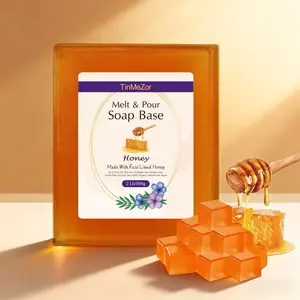 Honey Soap Base, Melt and Pour Soap Making Supplies, SLS/SLES Free, No Palm Oil, Natural Organic Honey Glycerin Base for DIY Handmade Soap, Easy to Cut & Mold, Moisturizing & Gentle Cleansing