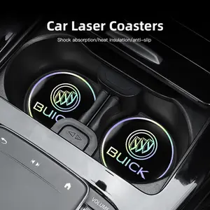 2PCS Car Water Coaster Pad Laser Water Coaster Accessories For Buick Verano Envision Avenir Lacrosse Regal Encore Excelle Enclave Anthem Cascada