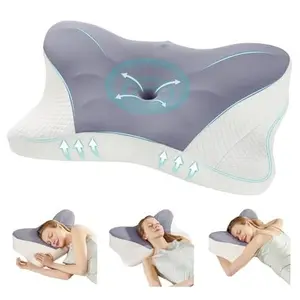 CONCETTA Ergonomic Orthopedic Cervical Pillow for Neck Pain Relief, Queen-Size Standard Bedding Pillow