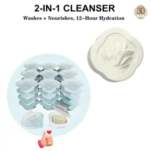 Box of 30 Cleansing Tablets, Facial Cleansing Foaming Skin Care Organic Gentle Smooth Skin Repairing Cleanser Chamomile Gel