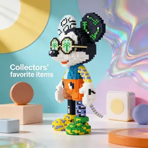 Colorful Large Mouse 3D Puzzle Building Blocks Decoration, Bookshelf Home Office Cabinet Decor, Party Living Room TV Stand Display