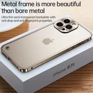 Aluminum Alloy Bumper Phone Case For iPhone 13 14 15 16 Pro Max Plus 12 Mini Metal Frame Alloy Lens Protection Shockproof Cover