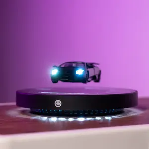 Magnetic Levitating Display for Diecast Cars – Spinning in Air Car Stand with LED Color Lamp, Unique Gift for Gamers, Collectors, or Tech Desk Decor