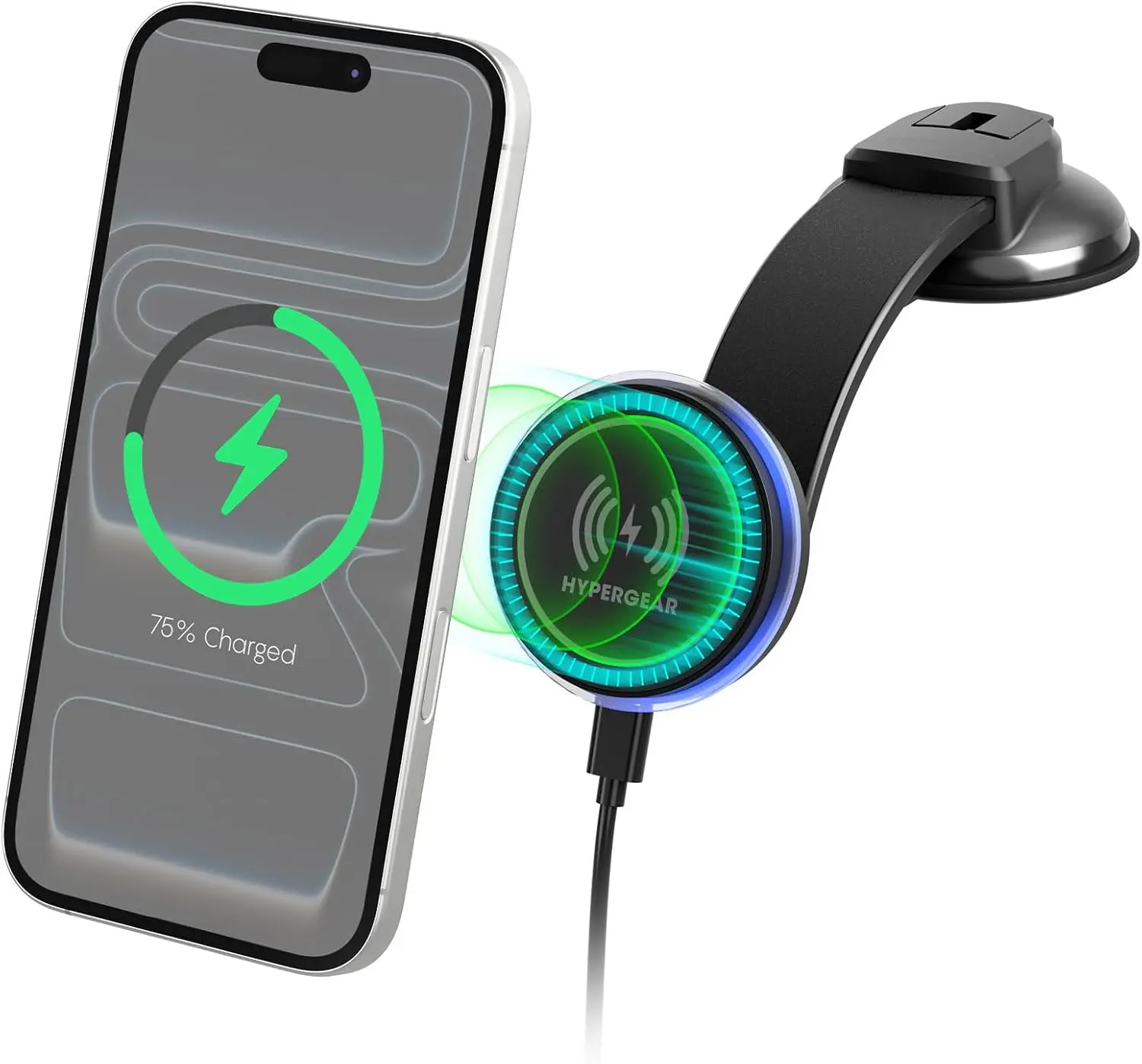 Wireless Fast Charging Mount Kit with Suction Base | Black by HYPERGEAR