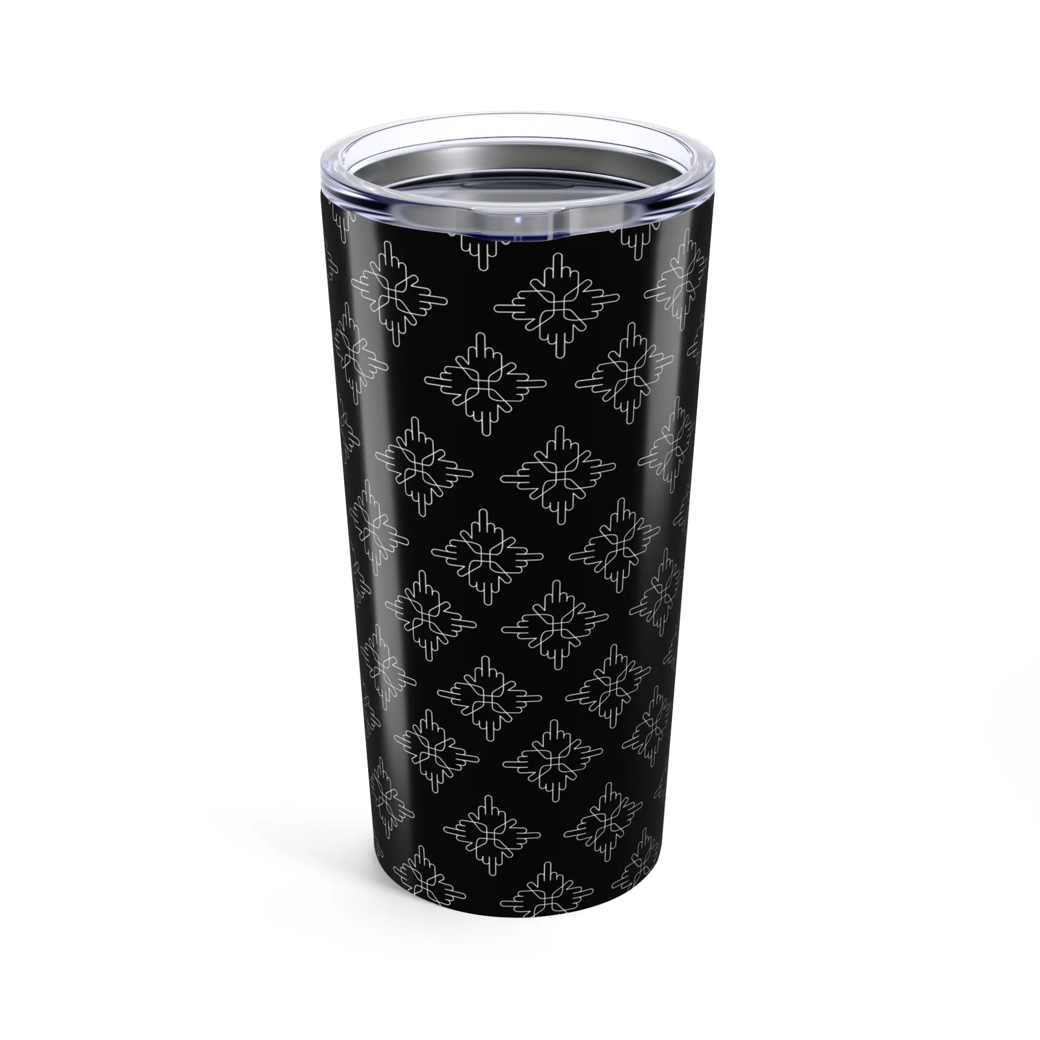 Insulated Tumbler, Middle Finger Design, Black White Funny Cup, Subtle Rude Gift, Sarcastic Sassy Drinkware, Snarky Novelty Mug, Custom Flasks Stainless Stylish Bottled