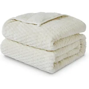 Weighted Blanket Queen Size for Adults,15lbs Jacquard Sherpa Heavy Blanket for Calming and Relax, Dual Sided Ultra Soft Fuzzy Throw Blanket with Glass Bead