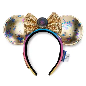 Disney Store Mickey Mouse and Friends Loungefly Ear Headband for Adults – Disneyland 70th Anniversary